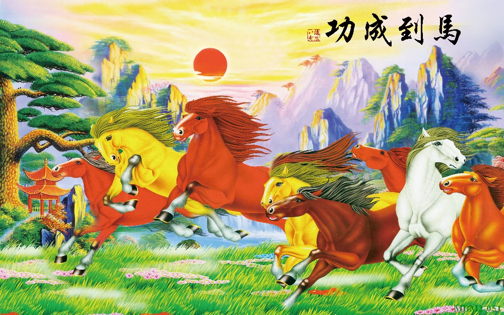 Tranh ngựa - bát mã - Mã đáo MBM2-051